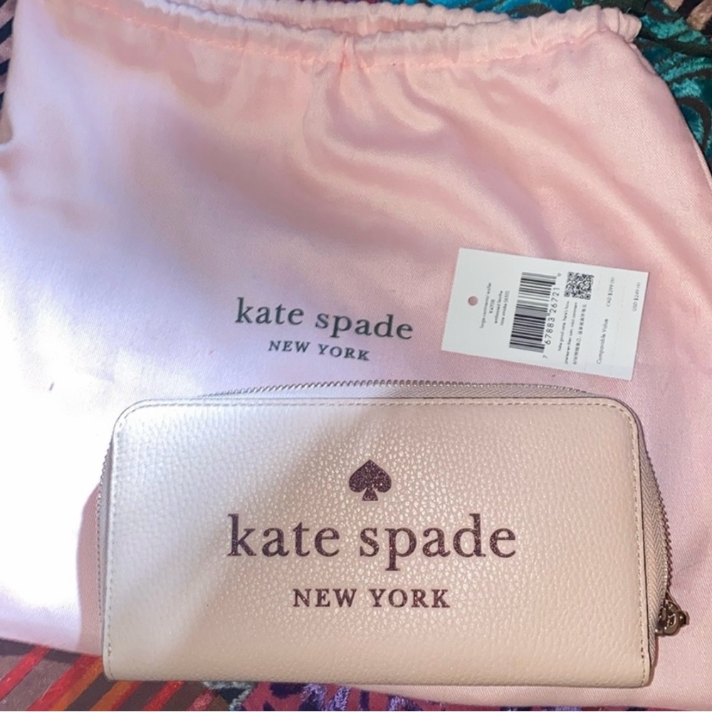Kate Spade | NWT | Rose Smoke large continental wallet | with original duster